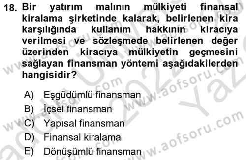 Büro Teknolojileri Dersi 2022 - 2023 Yılı Yaz Okulu Sınav Soruları 18. Soru
