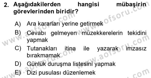 Kalem Mevzuatı Dersi 2018 - 2019 Yılı 3 Ders Sınav Soruları 2. Soru