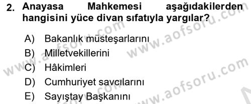 İdari Yargı Dersi 2015 - 2016 Yılı (Final) Dönem Sonu Sınav Soruları 2. Soru