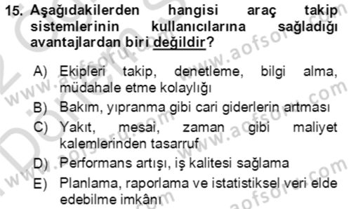 Acil Çağrı Yönetimi Dersi 2021 - 2022 Yılı (Final) Dönem Sonu Sınav Soruları 15. Soru