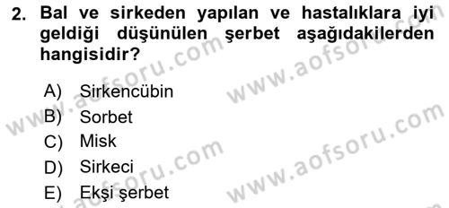 İçecek Bilgisi Dersi 2024 - 2025 Yılı Yaz Okulu Sınav Soruları 2. Soru
