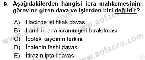 Kalem Mevzuatı Dersi 2017 - 2018 Yılı (Final) Dönem Sonu Sınav Soruları 9. Soru