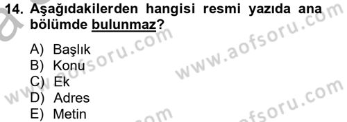 Hukuk Dili Ve Adli Yazışmalar Dersi 2012 - 2013 Yılı (Vize) Ara Sınav Soruları 14. Soru