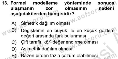 Uluslararası İlişkilerde Araştırma Yöntemleri Dersi 2015 - 2016 Yılı (Final) Dönem Sonu Sınav Soruları 13. Soru