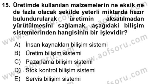 Menü Yönetimi Dersi 2018 - 2019 Yılı 3 Ders Sınav Soruları 15. Soru