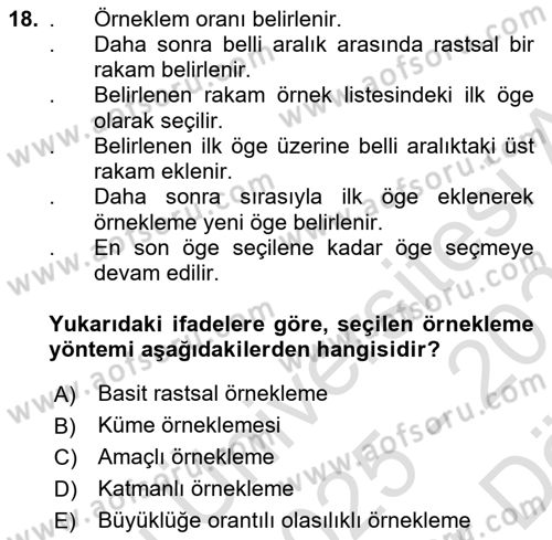 Uluslararası İlişkilerde Araştırma Yöntemleri Dersi 2025 - 2026 Yılı (Vize) Ara Sınav Soruları 18. Soru