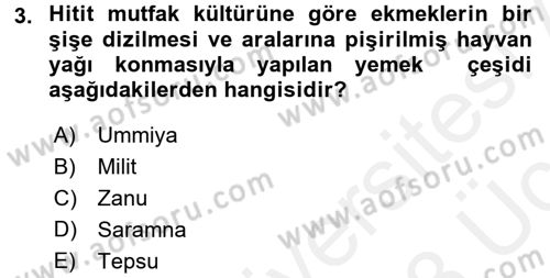 Gastronomi Tarihi Dersi 2017 - 2018 Yılı 3 Ders Sınav Soruları 3. Soru