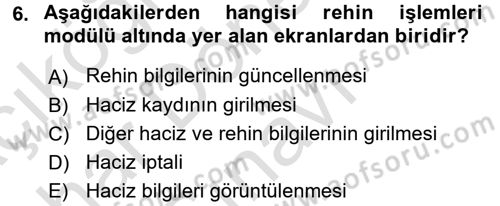 Ulusal Yargı Ağı Projesi 2 Dersi 2016 - 2017 Yılı (Final) Dönem Sonu Sınav Soruları 6. Soru