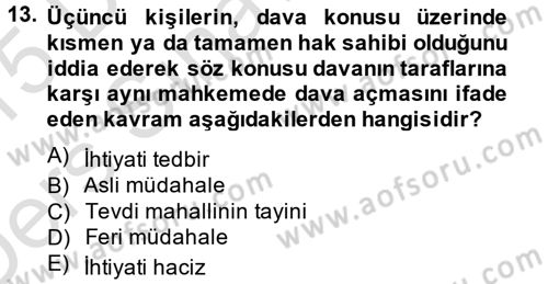 Damga Vergisi Ve Harçlar Bilgisi Dersi 2014 - 2015 Yılı Tek Ders Sınav Soruları 13. Soru