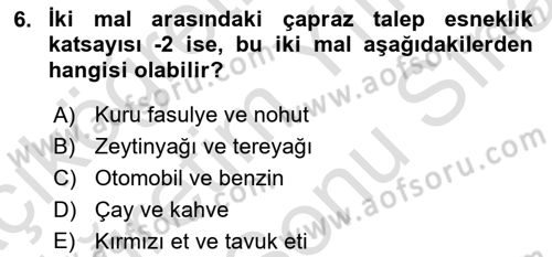 Afet Ekonomisi Ve Sigortacılığı Dersi 2023 - 2024 Yılı (Final) Dönem Sonu Sınav Soruları 6. Soru