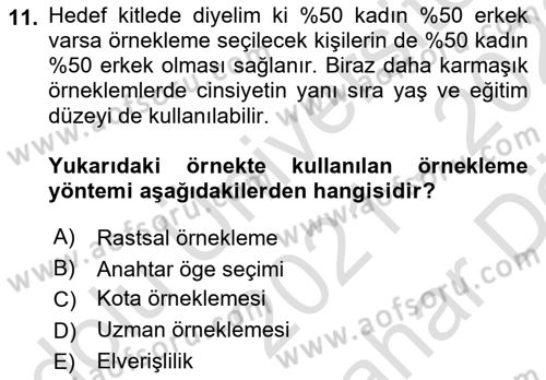 Uluslararası İlişkilerde Araştırma Yöntemleri Dersi 2021 - 2022 Yılı (Vize) Ara Sınav Soruları 11. Soru