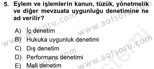 İdari Yargı Dersi 2017 - 2018 Yılı (Vize) Ara Sınav Soruları 5. Soru