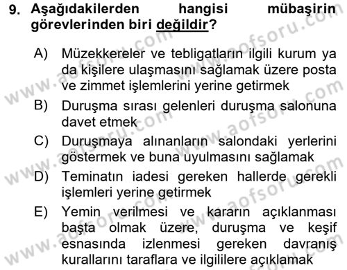 Kalem Mevzuatı Dersi 2016 - 2017 Yılı (Vize) Ara Sınav Soruları 9. Soru