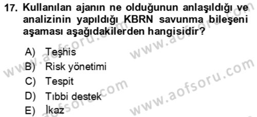 Kbrn Savunma Ve Güvenlik Dersi 2018 - 2019 Yılı 3 Ders Sınav Soruları 17. Soru
