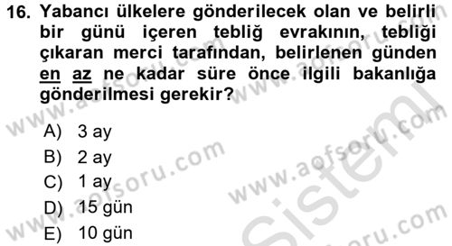 Hukuk Dili Ve Adli Yazışmalar Dersi 2016 - 2017 Yılı (Final) Dönem Sonu Sınav Soruları 16. Soru