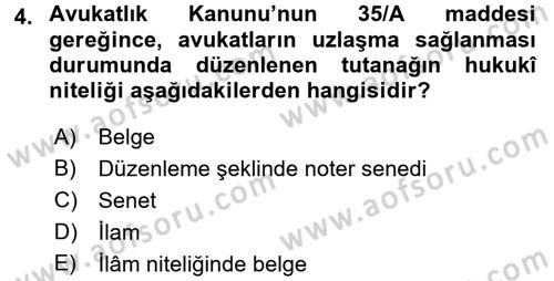 Hukuk Dili Ve Adli Yazışmalar Dersi 2017 - 2018 Yılı (Final) Dönem Sonu Sınav Soruları 4. Soru