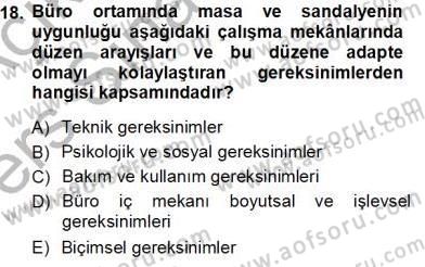 Büro Teknolojileri Dersi 2013 - 2014 Yılı Tek Ders Sınav Soruları 18. Soru