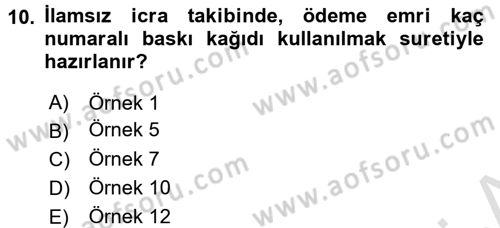 Kalem Mevzuatı Dersi 2016 - 2017 Yılı (Final) Dönem Sonu Sınav Soruları 10. Soru