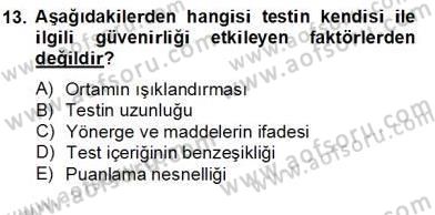 Bilimsel Araştırma Yöntemleri Dersi 2012 - 2013 Yılı (Final) Dönem Sonu Sınav Soruları 13. Soru