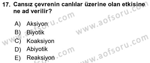 Gastronomi Ve Sürdürülebilirlik Dersi 2020 - 2021 Yılı Yaz Okulu Sınav Soruları 17. Soru