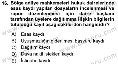 Kalem Mevzuatı Dersi 2017 - 2018 Yılı (Final) Dönem Sonu Sınav Soruları 16. Soru