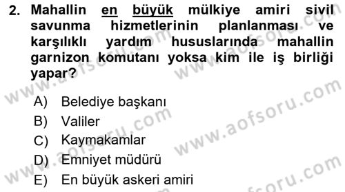 Arama Kurtarma Bilgisi ve Etik Değerler Dersi 2023 - 2024 Yılı (Vize) Ara Sınav Soruları 2. Soru