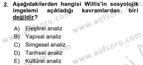Yemek Sosyolojisi Dersi 2020 - 2021 Yılı Yaz Okulu Sınav Soruları 2. Soru