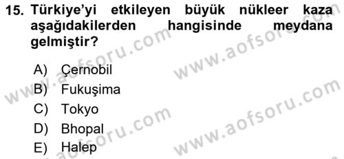 Arama Kurtarma Bilgisi ve Etik Değerler Dersi 2018 - 2019 Yılı 3 Ders Sınav Soruları 15. Soru