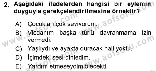Adalet Meslek Etiği Dersi 2017 - 2018 Yılı 3 Ders Sınav Soruları 2. Soru