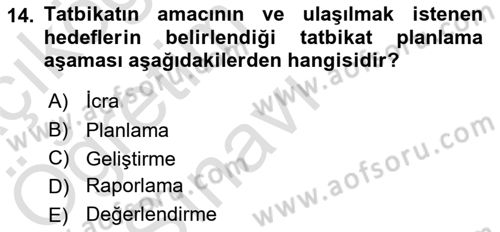 Afet Senaryosu ve Tatbikatlar Dersi 2021 - 2022 Yılı Yaz Okulu Sınav Soruları 14. Soru