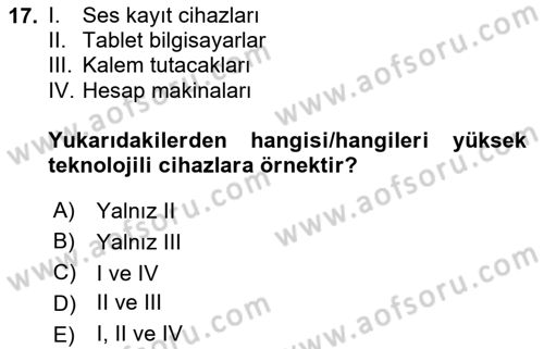 Özel Gereksinimli Bireyler İçin Afet ve Acil Durum Yönetimi Dersi 2024 - 2025 Yılı (Final) Dönem Sonu Sınav Soruları 17. Soru