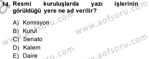 Kalem Mevzuatı Dersi 2013 - 2014 Yılı (Vize) Ara Sınav Soruları 14. Soru