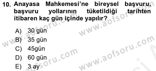 Hukuk Dili Ve Adli Yazışmalar Dersi 2017 - 2018 Yılı (Vize) Ara Sınav Soruları 10. Soru