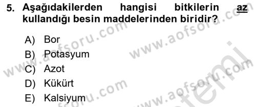 Gıda Coğrafyası Dersi 2023 - 2024 Yılı (Vize) Ara Sınav Soruları 5. Soru