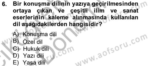 Hukuk Dili Ve Adli Yazışmalar Dersi 2012 - 2013 Yılı (Vize) Ara Sınav Soruları 6. Soru