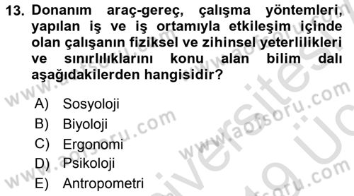 Büro Teknolojileri Dersi 2018 - 2019 Yılı 3 Ders Sınav Soruları 13. Soru
