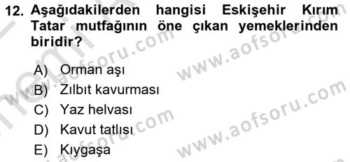 Gastronomi Ve Sürdürülebilirlik Dersi 2021 - 2022 Yılı (Vize) Ara Sınav Soruları 12. Soru