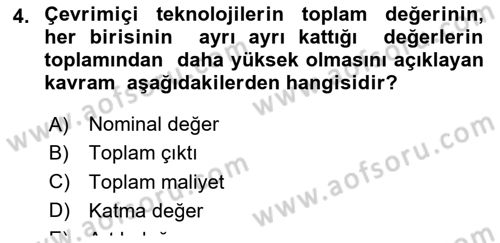 Büro Teknolojileri Dersi 2019 - 2020 Yılı Yaz Okulu Sınav Soruları 4. Soru