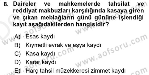 Kalem Mevzuatı Dersi 2017 - 2018 Yılı 3 Ders Sınav Soruları 8. Soru