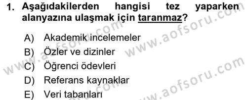 Sosyal Bilimlerde Araştırma Yöntemleri Dersi 2017 - 2018 Yılı (Final) Dönem Sonu Sınav Soruları 1. Soru