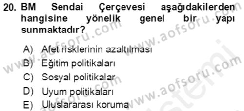 Göç Ve Göçmen Sorunları Dersi 2018 - 2019 Yılı (Vize) Ara Sınav Soruları 20. Soru