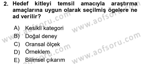 Uluslararası İlişkilerde Araştırma Yöntemleri Dersi 2016 - 2017 Yılı 3 Ders Sınav Soruları 2. Soru
