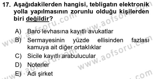 Hukuk Dili Ve Adli Yazışmalar Dersi 2018 - 2019 Yılı Yaz Okulu Sınav Soruları 17. Soru