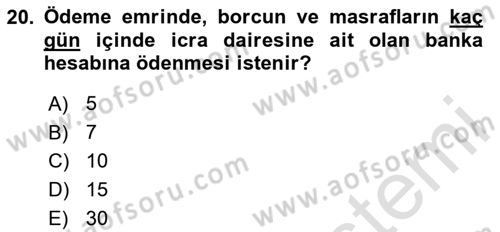 Hukuk Dili Ve Adli Yazışmalar Dersi 2020 - 2021 Yılı Yaz Okulu Sınav Soruları 20. Soru