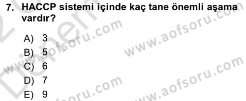 Gastronomi Ve Sürdürülebilirlik Dersi 2021 - 2022 Yılı (Final) Dönem Sonu Sınav Soruları 7. Soru