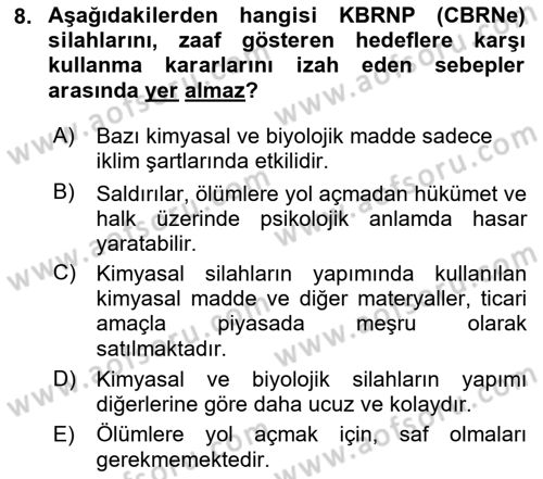 Kbrn Savunma Ve Güvenlik Dersi 2024 - 2025 Yılı (Final) Dönem Sonu Sınav Soruları 8. Soru
