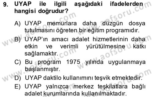 Kalem Mevzuatı Dersi 2013 - 2014 Yılı (Vize) Ara Sınav Soruları 9. Soru