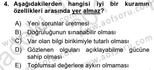 Sosyal Bilimlerde Araştırma Yöntemleri Dersi 2017 - 2018 Yılı (Vize) Ara Sınav Soruları 4. Soru