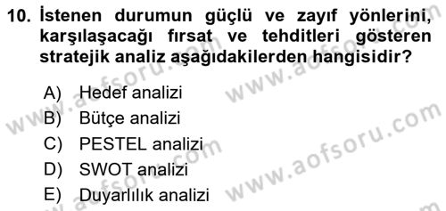 Büro Teknolojileri Dersi 2025 - 2026 Yılı (Vize) Ara Sınav Soruları 10. Soru