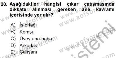 Adalet Meslek Etiği Dersi 2015 - 2016 Yılı (Final) Dönem Sonu Sınav Soruları 20. Soru